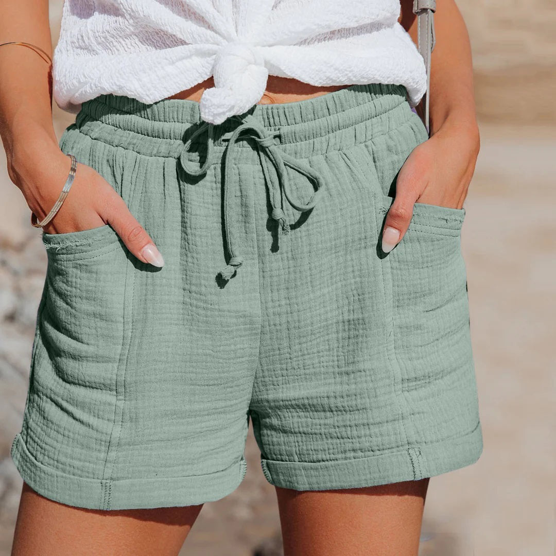 Emma - Pantalones Cortos de Talle Alto
