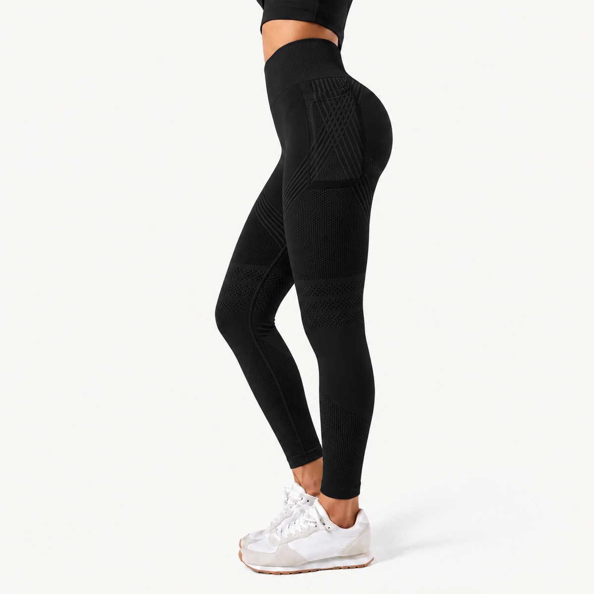 Leggings largos de cintura alta con bolsillo