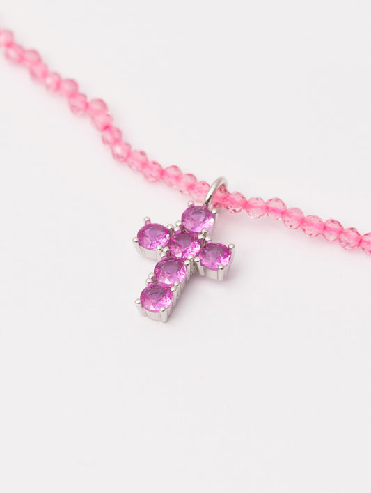 COLLAR CRUZ NORAH EN ROSA