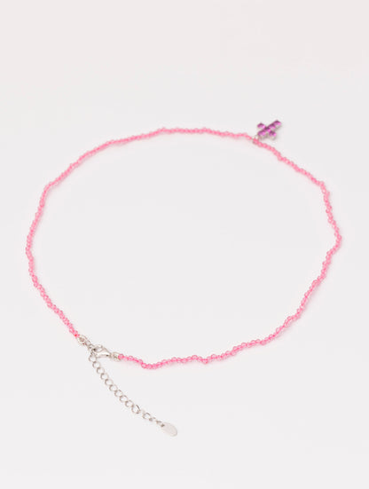 COLLAR CRUZ NORAH EN ROSA