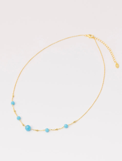 COLLAR ABBEY EN ORO Y PIEDRAS TURQUESA
