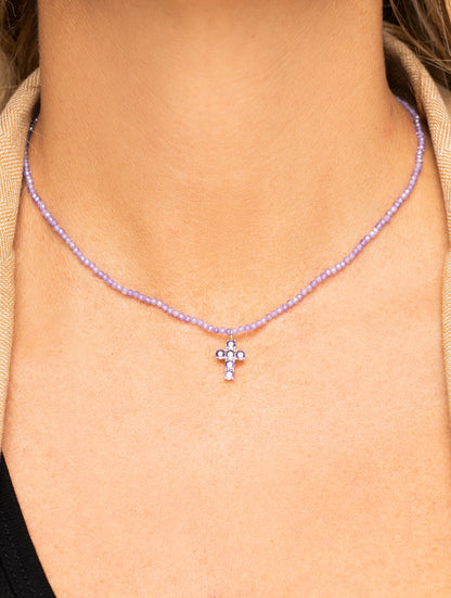 COLLAR CRUZ NORAH EN VIOLETA