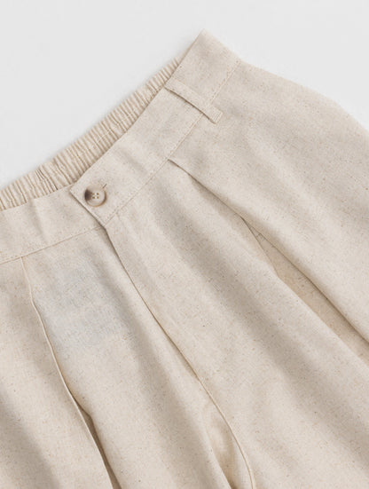 Sergio - Pantalones Casuales de Mezcla de Lino en Beige