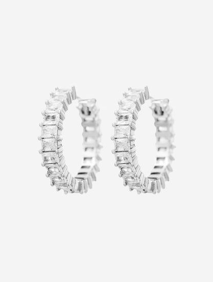 PENDIENTES CÍRCULO ELSA EN PLATA CON CIRCONITAS