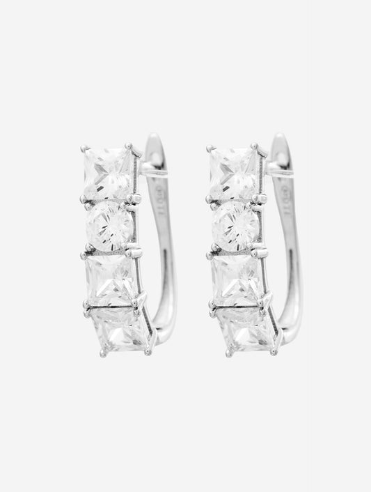 PENDIENTES MILLIE EN PLATA CON CIRCONITAS