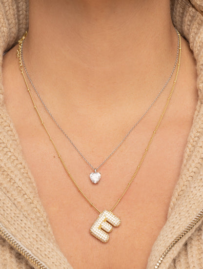 COLLAR CORAZÓN FLEUR EN PLATA