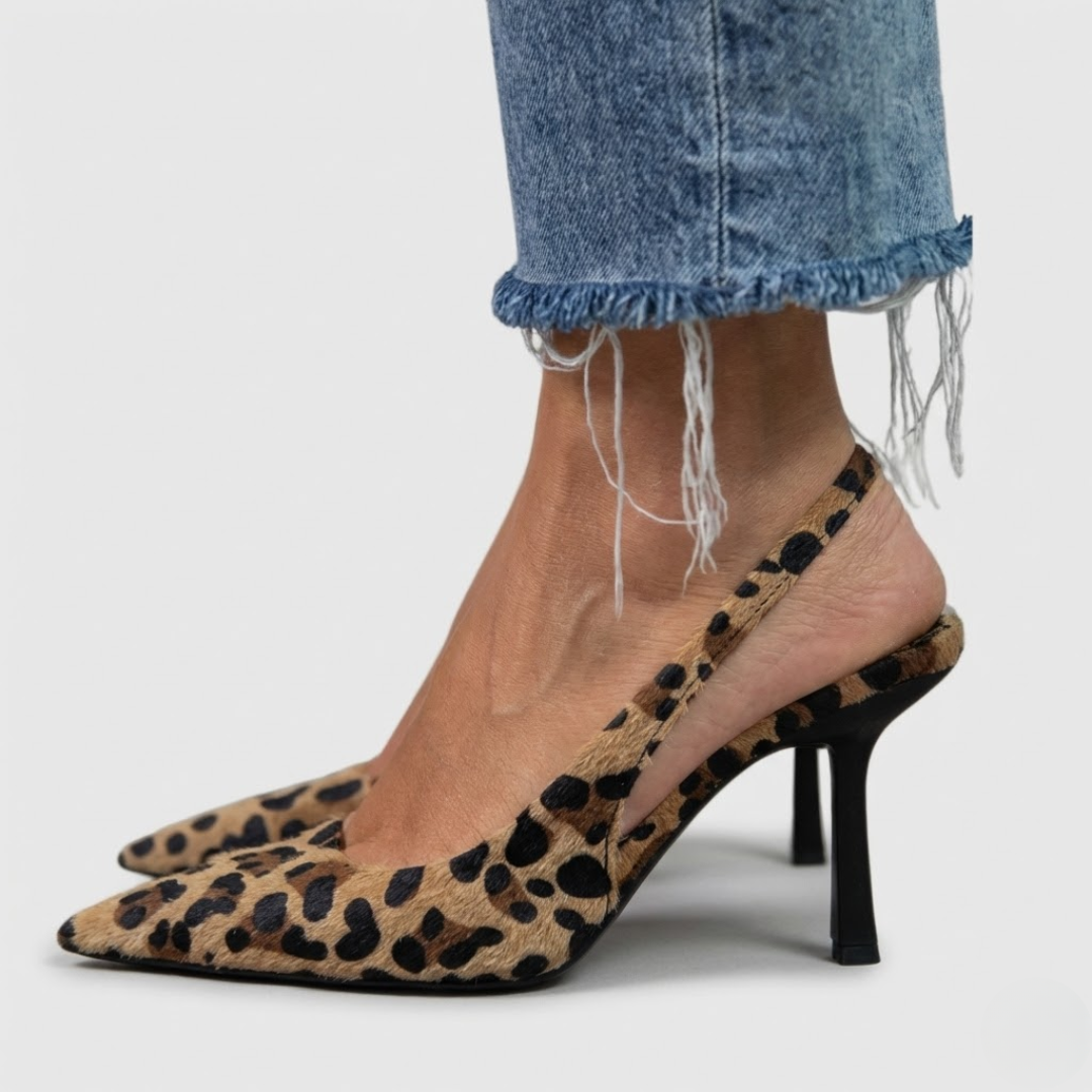 Natalia - Zapatos de Tacón de Leopardo