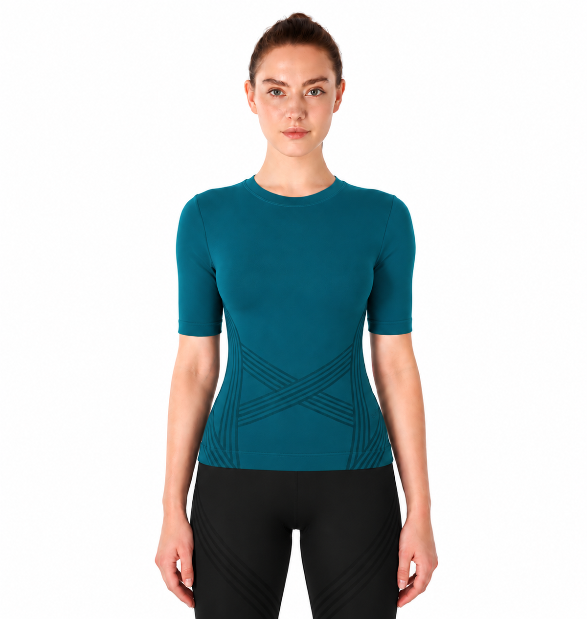 Camiseta deportiva de manga corta y cuello redondo