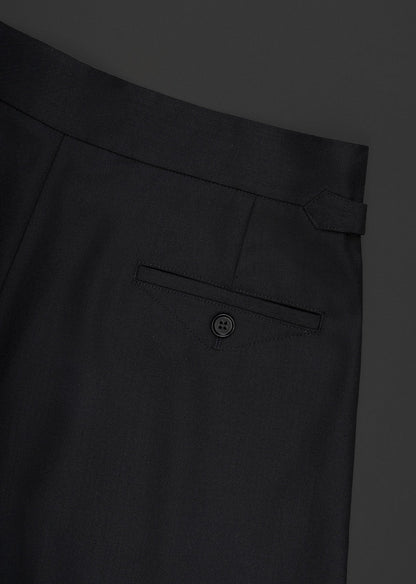 Carlos - Pantalones Negros de Talle Alto con Hebilla Lateral y Pierna Barrel