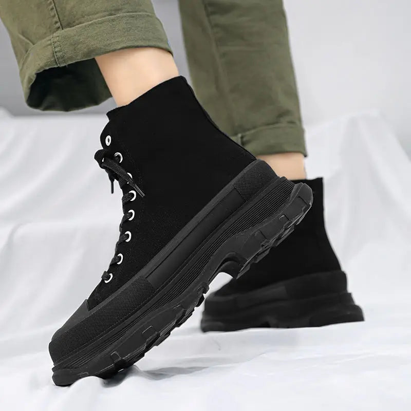 Joaquín - Zapatillas de Lona Altas con Alza Oculta +12 cm
