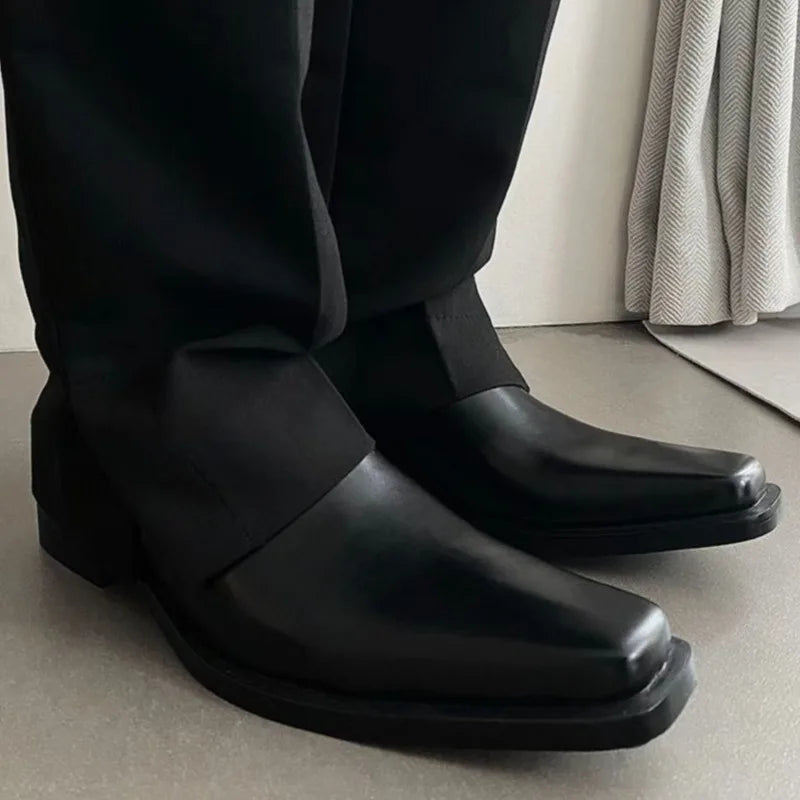Jorge - Botines de Punta Cuadrada con Cremallera