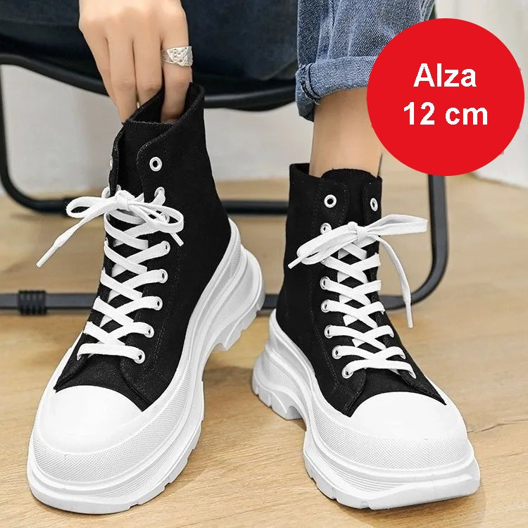 Joaquín - Zapatillas de Lona Altas con Alza Oculta +12 cm