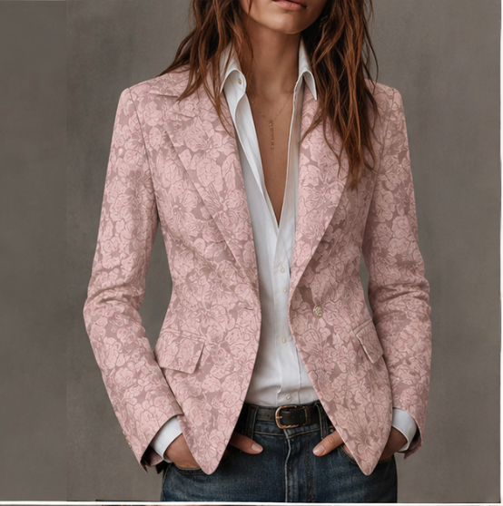 Loreta - Blazer Entallado con Motivo Jacquard