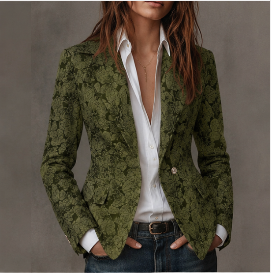 Loreta - Blazer Entallado con Motivo Jacquard