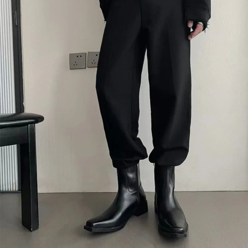Jorge - Botines de Punta Cuadrada con Cremallera