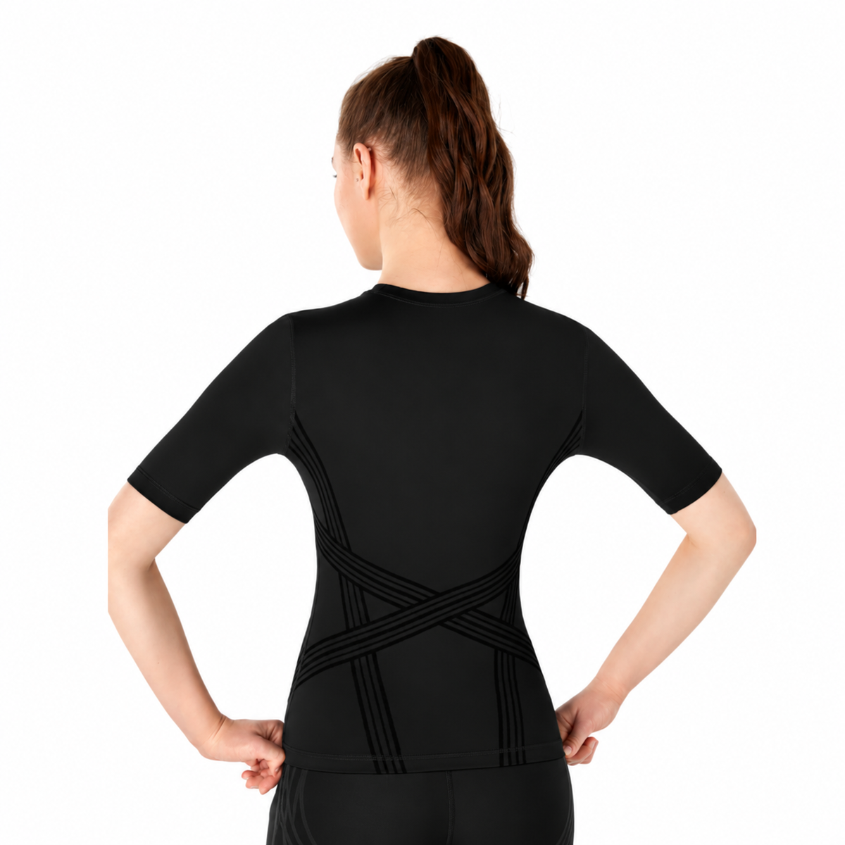 Camiseta deportiva de manga corta y cuello redondo