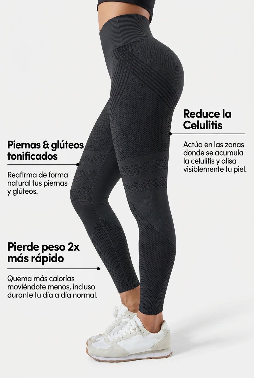 Leggings largos de cintura alta con textura