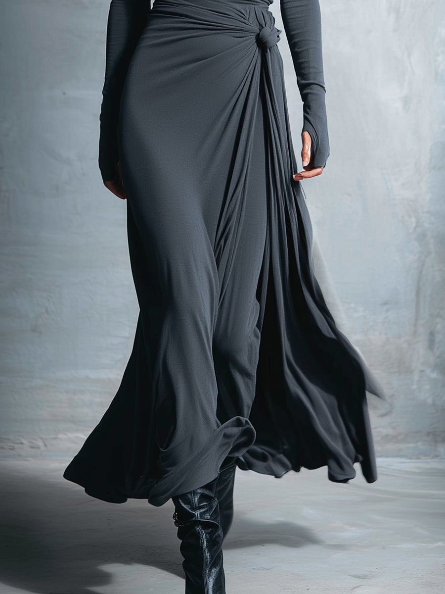 Lilian - Vestido Maxi Cruzado con Nudo