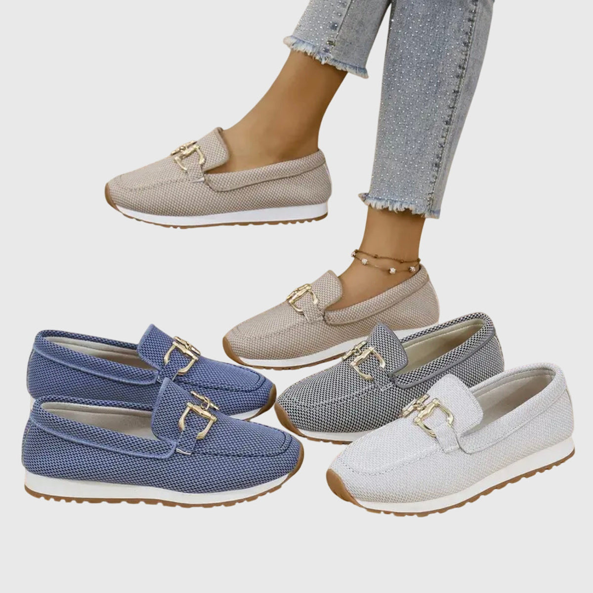 Celeste - Zapatillas Mocasín Ortopédicas