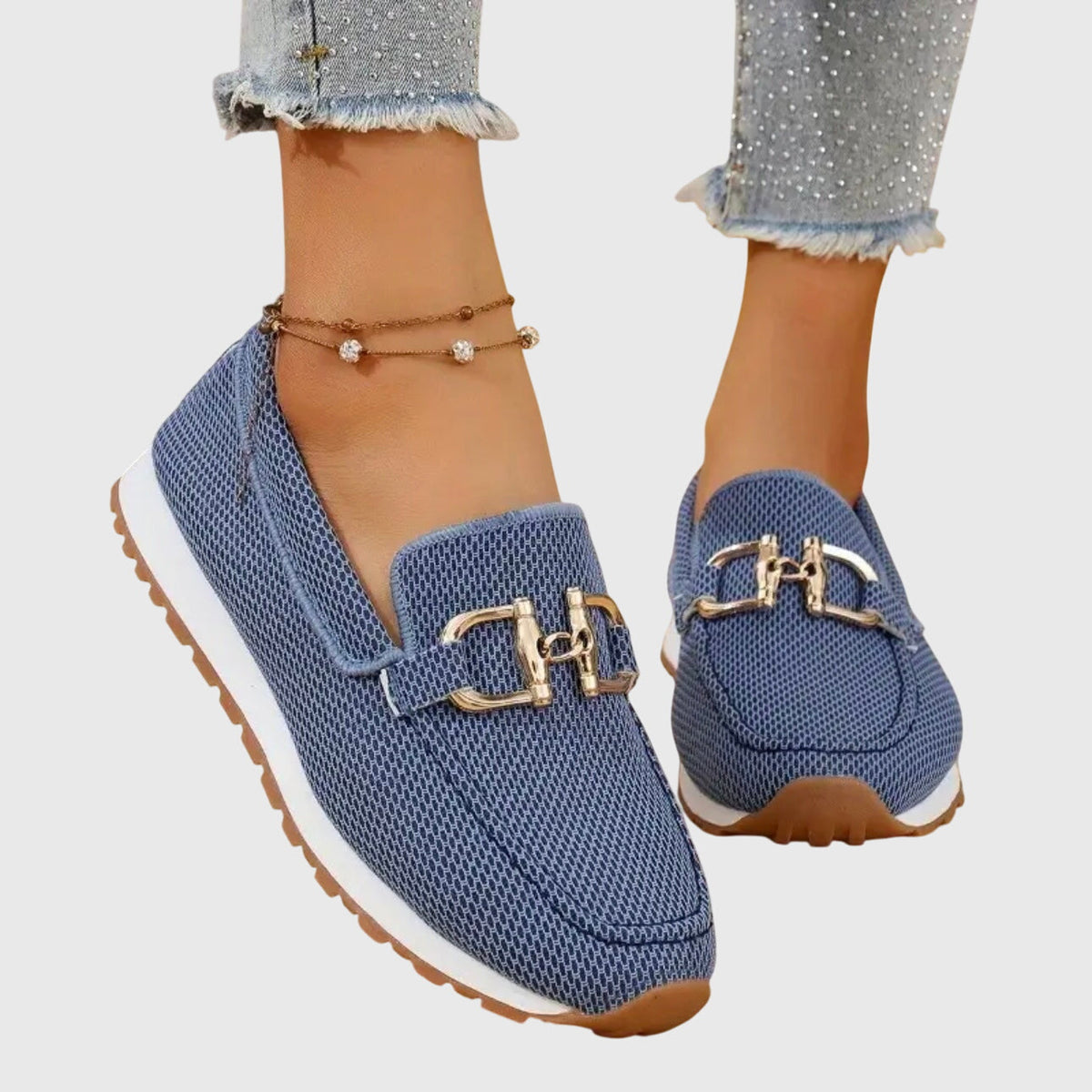 Celeste - Zapatillas Mocasín Ortopédicas Azul