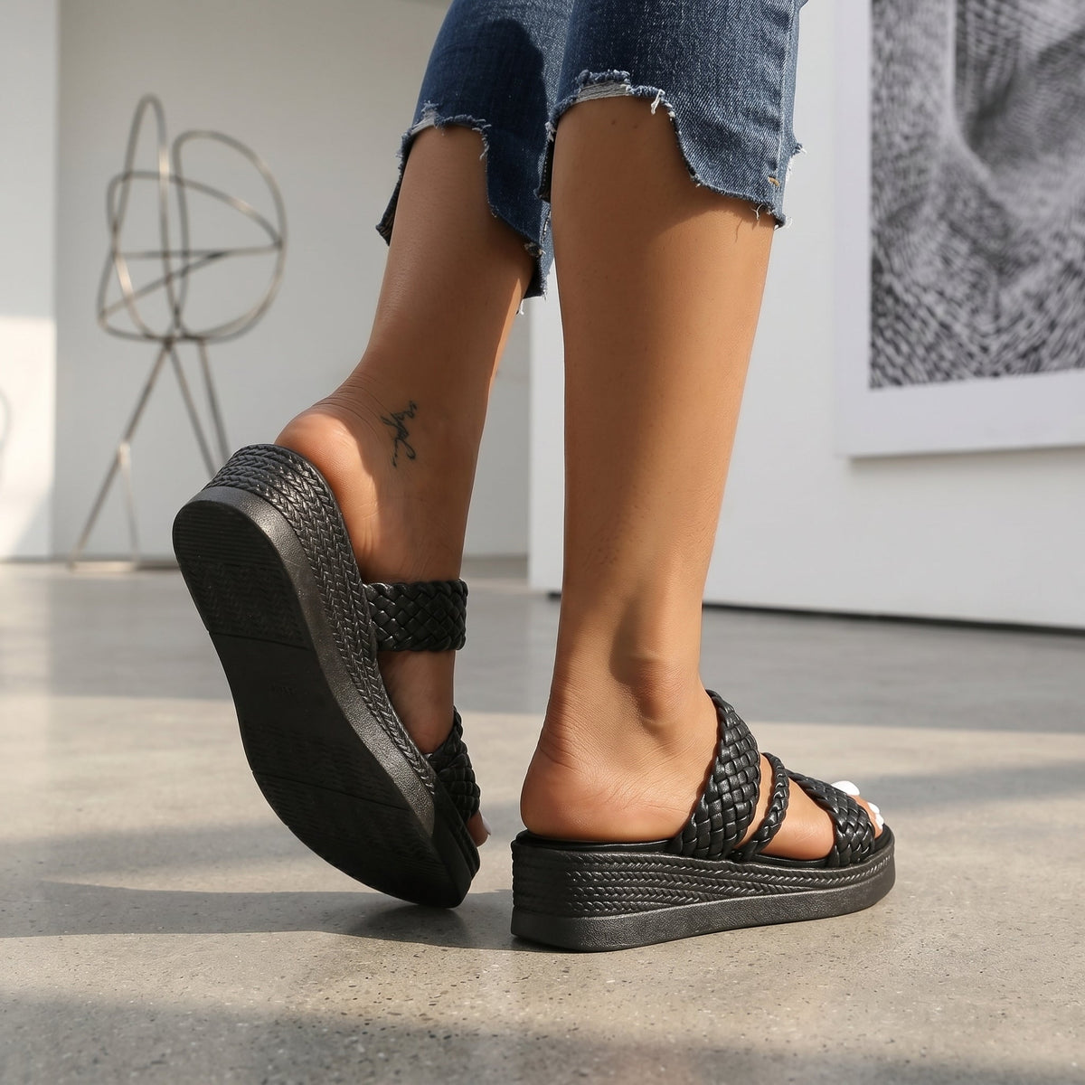Diana - Sandalias Tiras Trenzadas