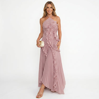 Leonora - Vestido Plisado con Volantes Elegante