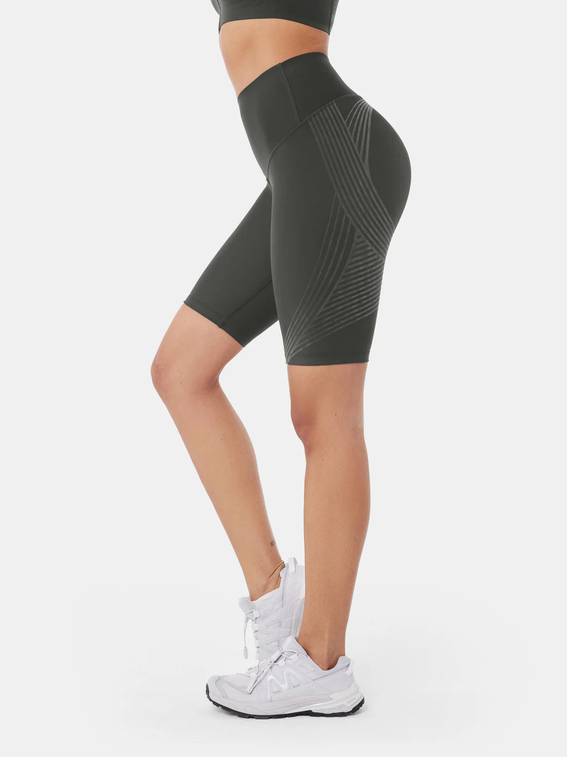 Leggings cortos de cintura alta con textura