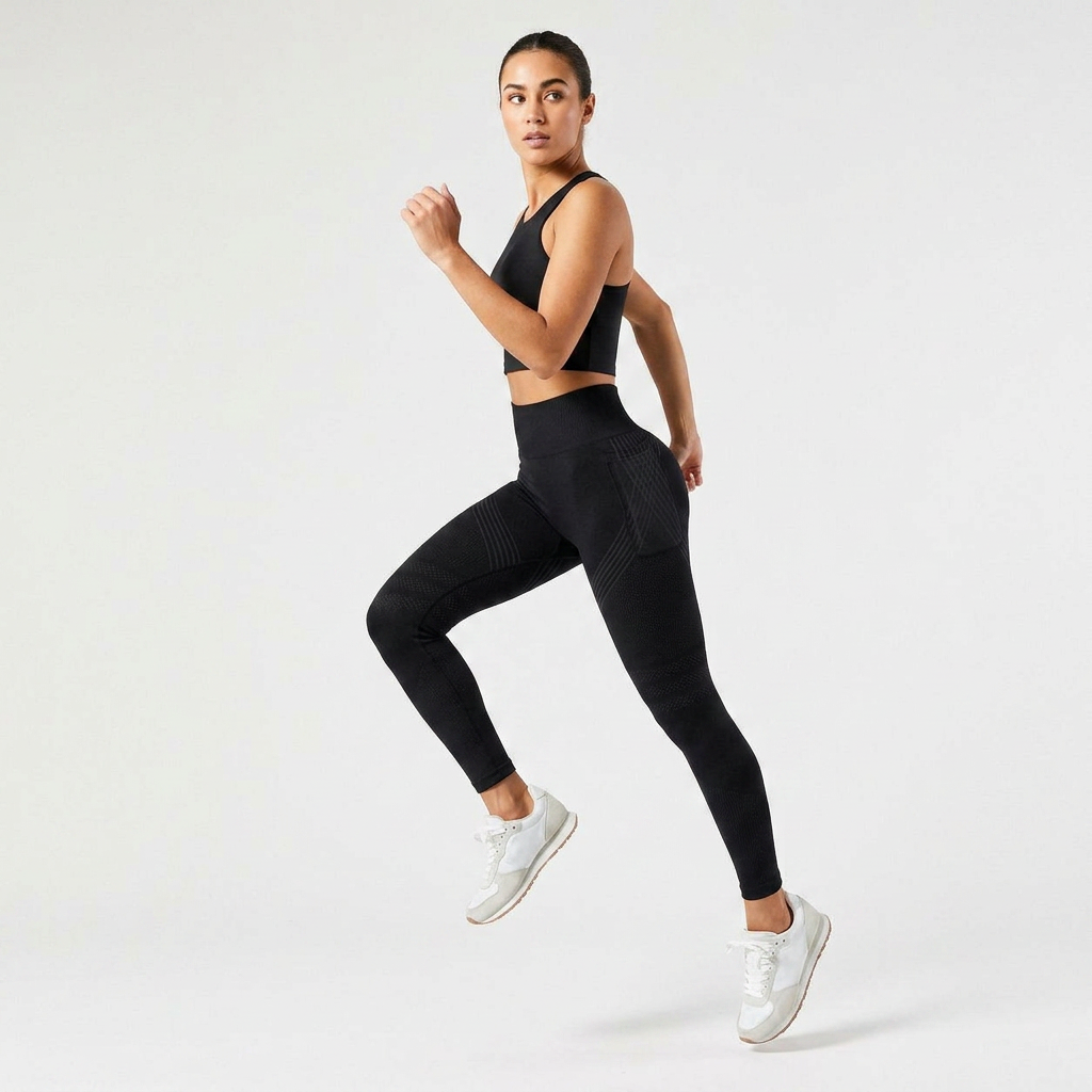 Leggings largos de cintura alta con bolsillo