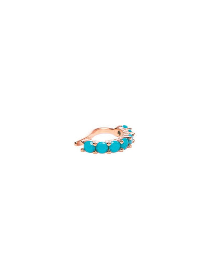 EARCUFF SKYLAR EN ORO ROSA CON CIRCONITAS TURQUESA