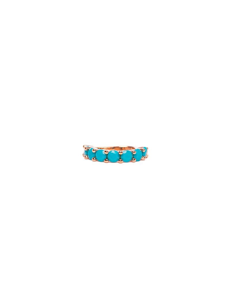 EARCUFF SKYLAR EN ORO ROSA CON CIRCONITAS TURQUESA