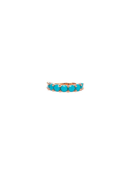 EARCUFF SKYLAR EN ORO ROSA CON CIRCONITAS TURQUESA