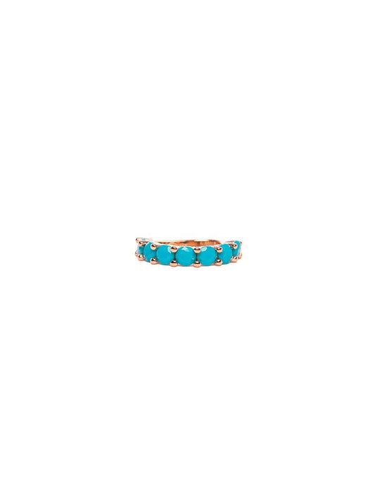 EARCUFF SKYLAR EN ORO ROSA CON CIRCONITAS TURQUESA