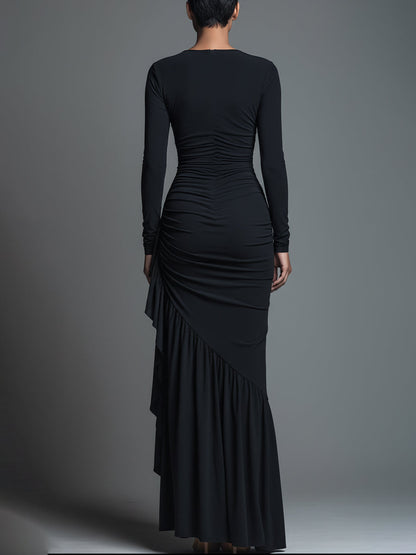 Carolina - Vestido Maxi de Punto Jersey con Fruncidos