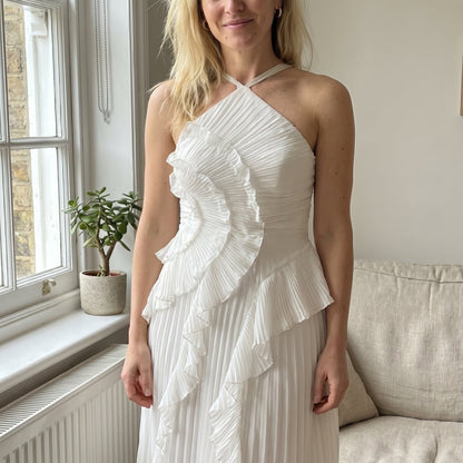 Leonora - Vestido Plisado con Volantes Elegante