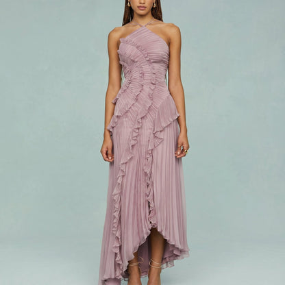 Leonora - Vestido Plisado con Volantes Elegante