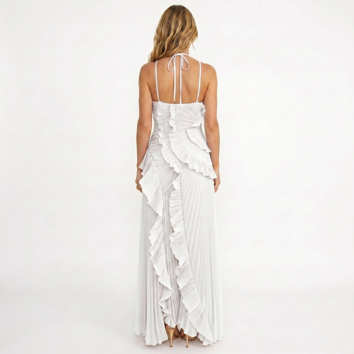 Leonora - Vestido Plisado con Volantes Elegante