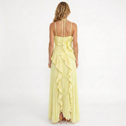 Leonora - Vestido Plisado con Volantes Elegante
