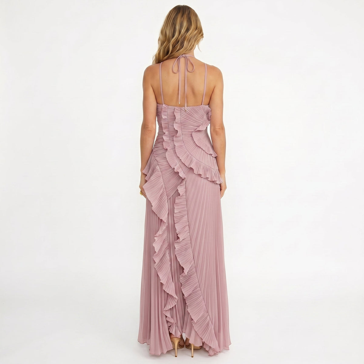 Leonora - Vestido Plisado con Volantes Elegante