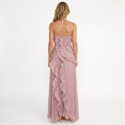 Leonora - Vestido Plisado con Volantes Elegante
