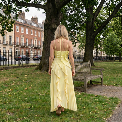 Leonora - Vestido Plisado con Volantes Elegante