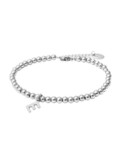 PULSERA DE LETRA PERSONALIZADA EN COLOR PLATA