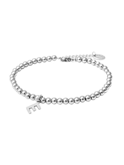 PULSERA DE LETRA PERSONALIZADA EN COLOR PLATA