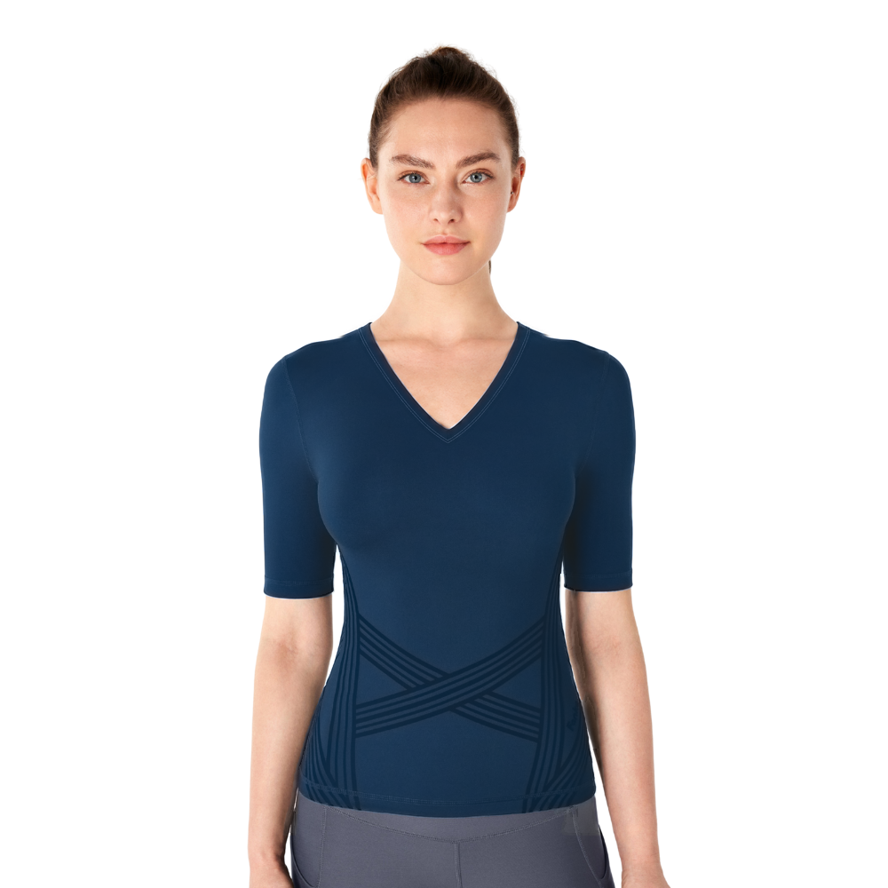 Camiseta deportiva de manga corta y cuello en V