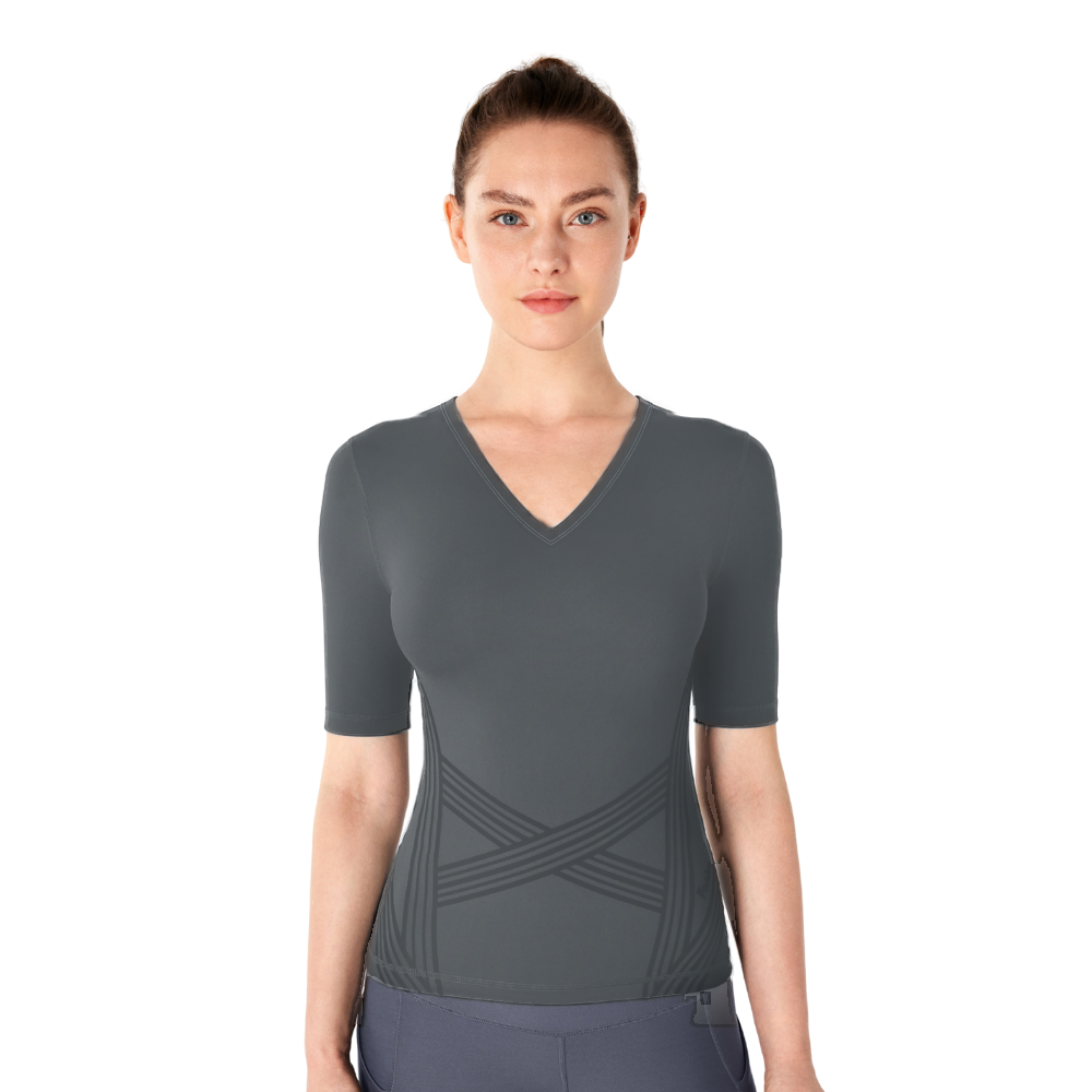 Camiseta deportiva de manga corta y cuello en V