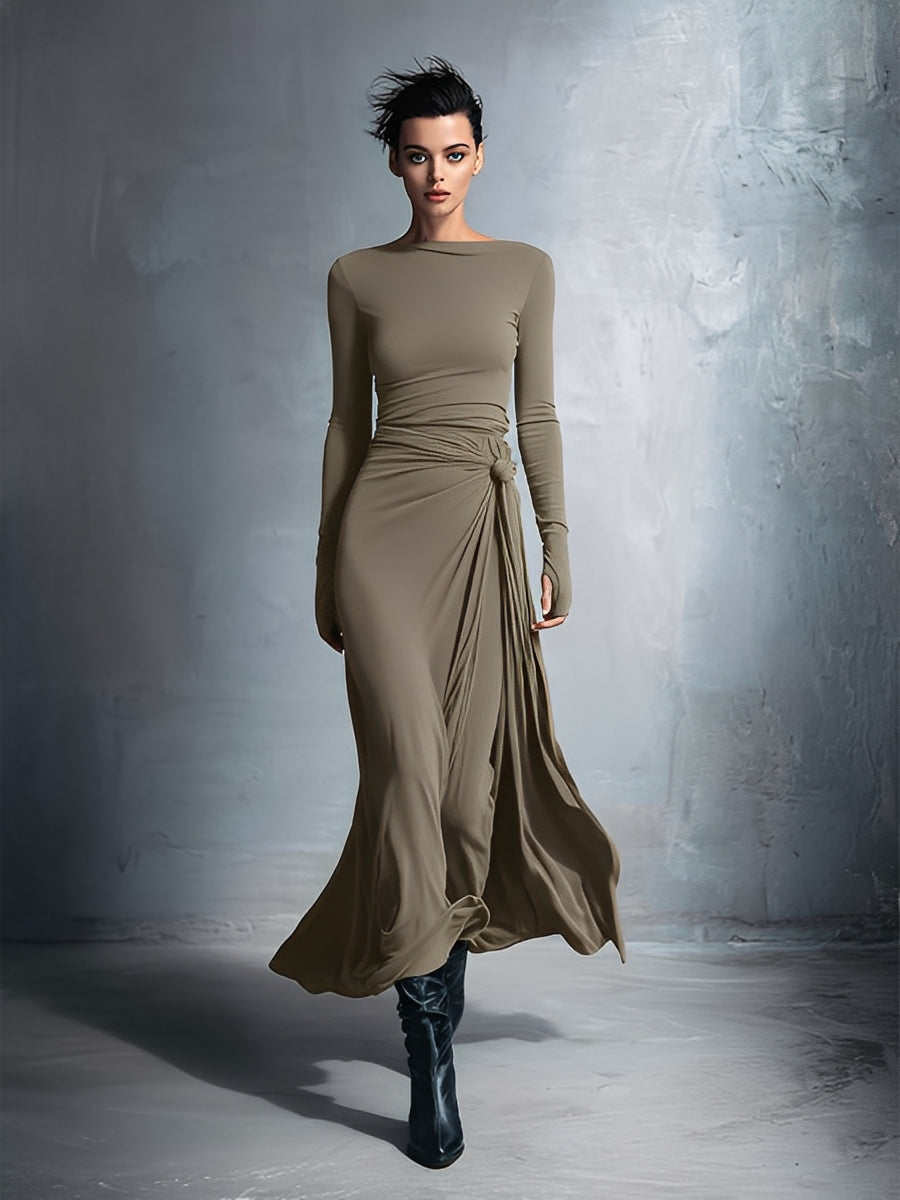 Lilian - Vestido Maxi Cruzado con Nudo