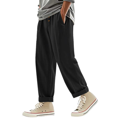 Enzo - Pantalones Casuales de Lino Relaxed Fit