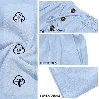 Enzo - Pantalones Casuales de Lino Relaxed Fit